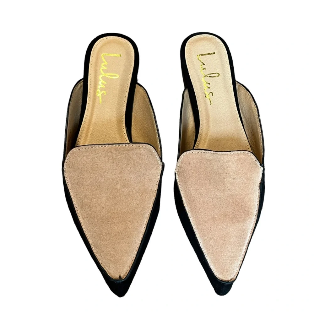 Lulu’s Joelle Color Block Suede Loafer Slides